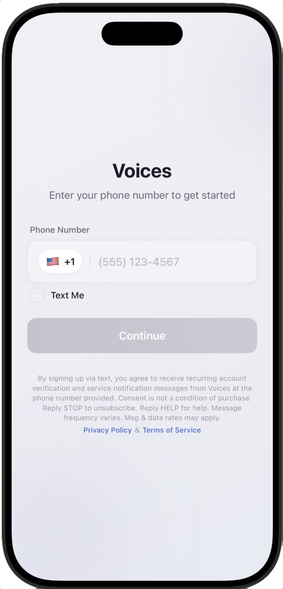 Voices app screenshot